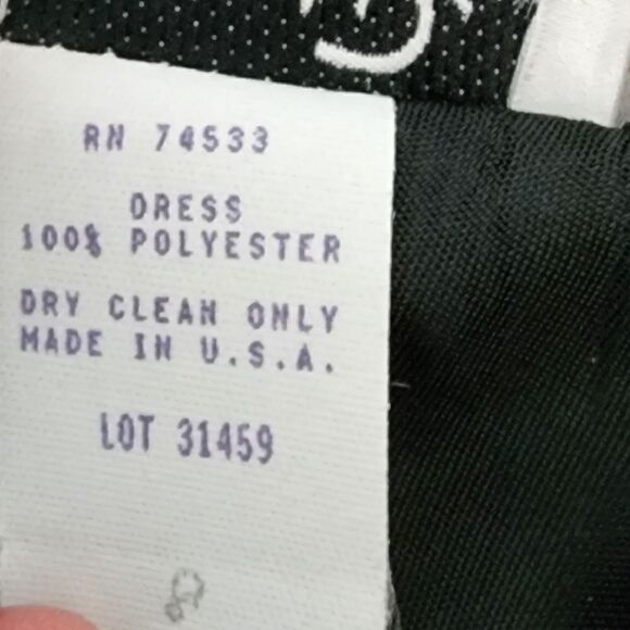 JEFFERY AND DARA WOMEN'S SHIFT DRESS BLACK AND WHITE SHOULDER PADS SIZE 8 - Picture 5 of 5